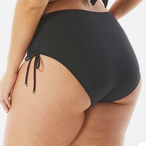 MICHAEL Michael Kors Other - MICHAEL KORS 🏖👙 BLACK RUNCHED SIDES MODERATE COVERAGE BIKINI BOTTOMS Women’s 20W